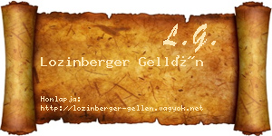 Lozinberger Gellén névjegykártya
